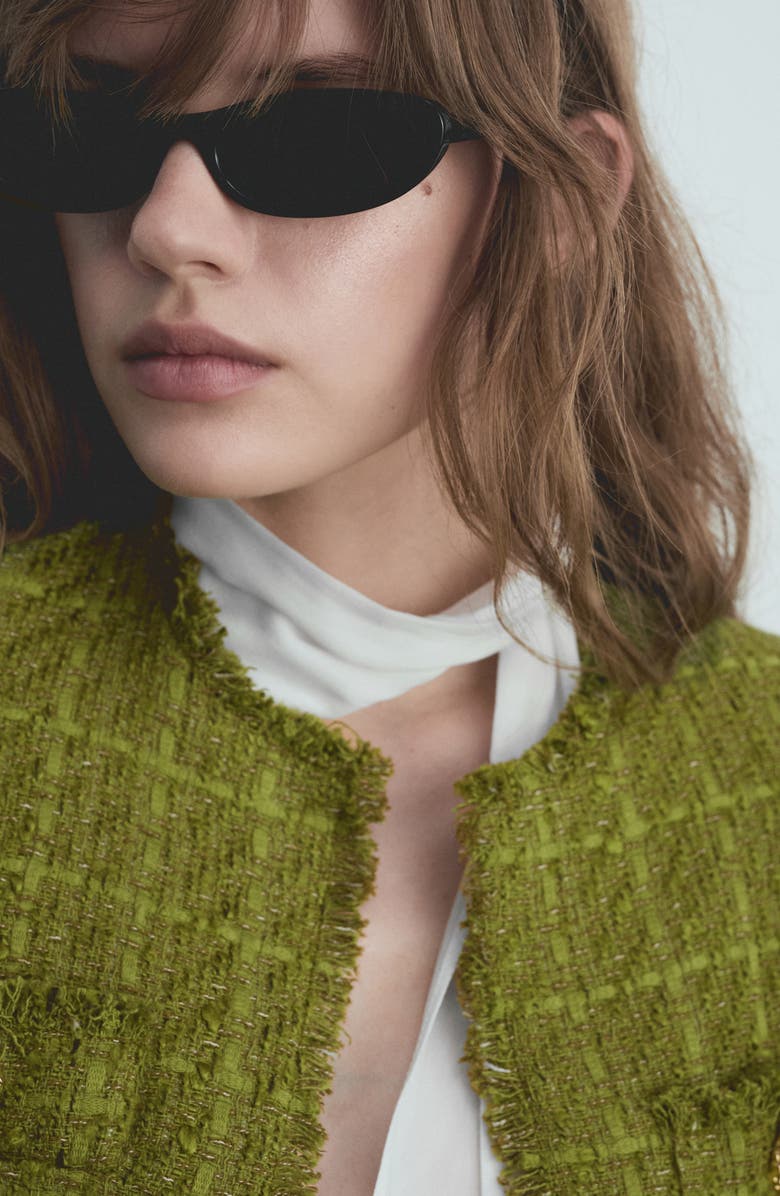 MANGO Textured Button Tweed Jacket, Alternate, color,