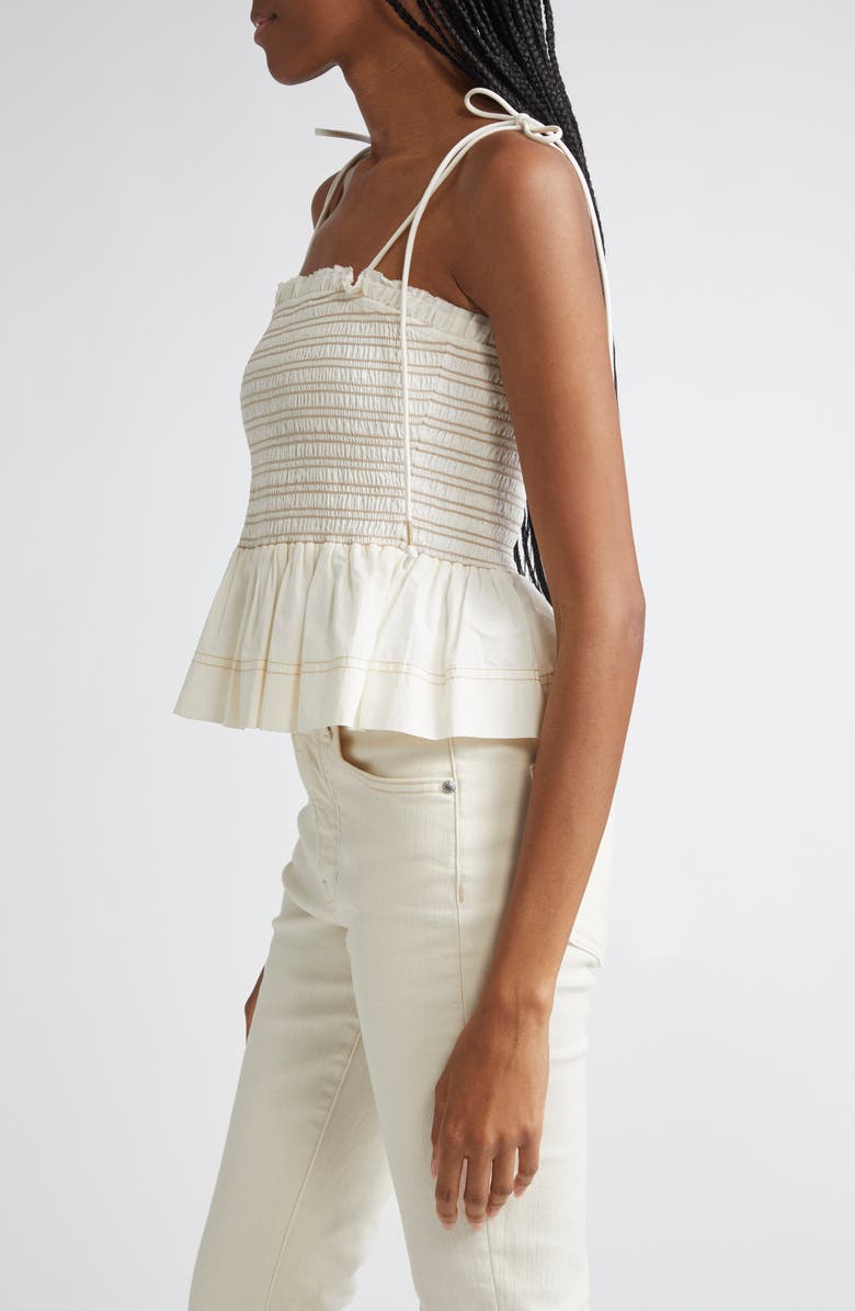 Veronica Beard Ophelia Smock Cotton Top, Alternate, color, Dove