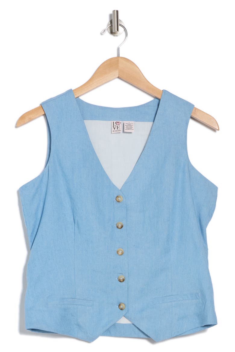 April V-Neck Vest, Alternate, color, CHAMBRAY