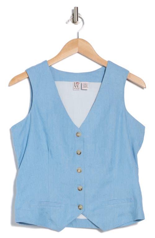 Love By Design April V-neck Vest In Light Chambray