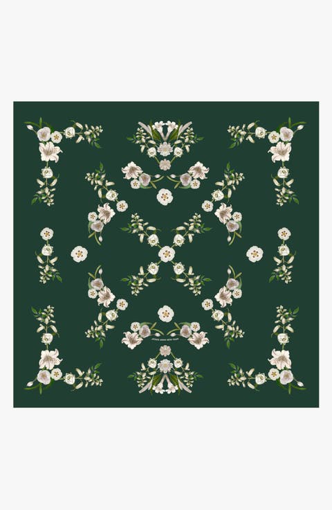 Lily Garden Double Sided Silk Scarf