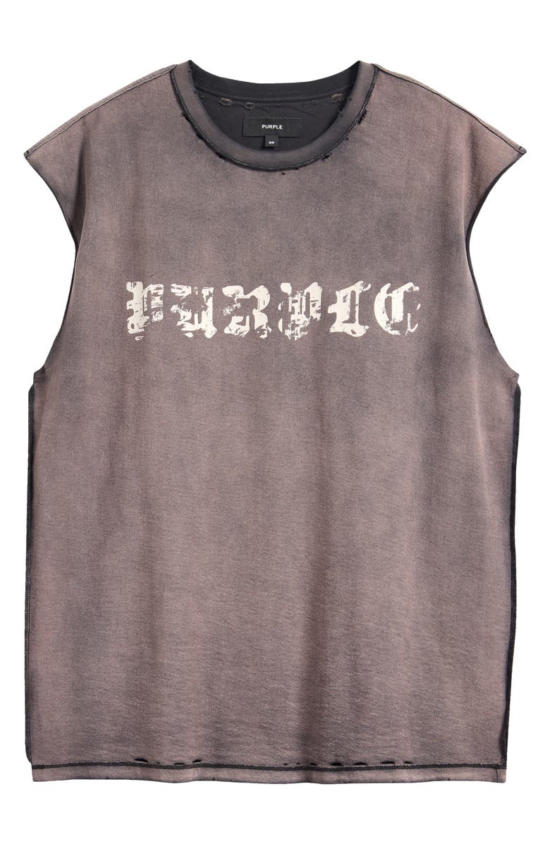 PURPLE BRAND Sleeveless Cotton Graphic T-Shirt, Main, color, Black