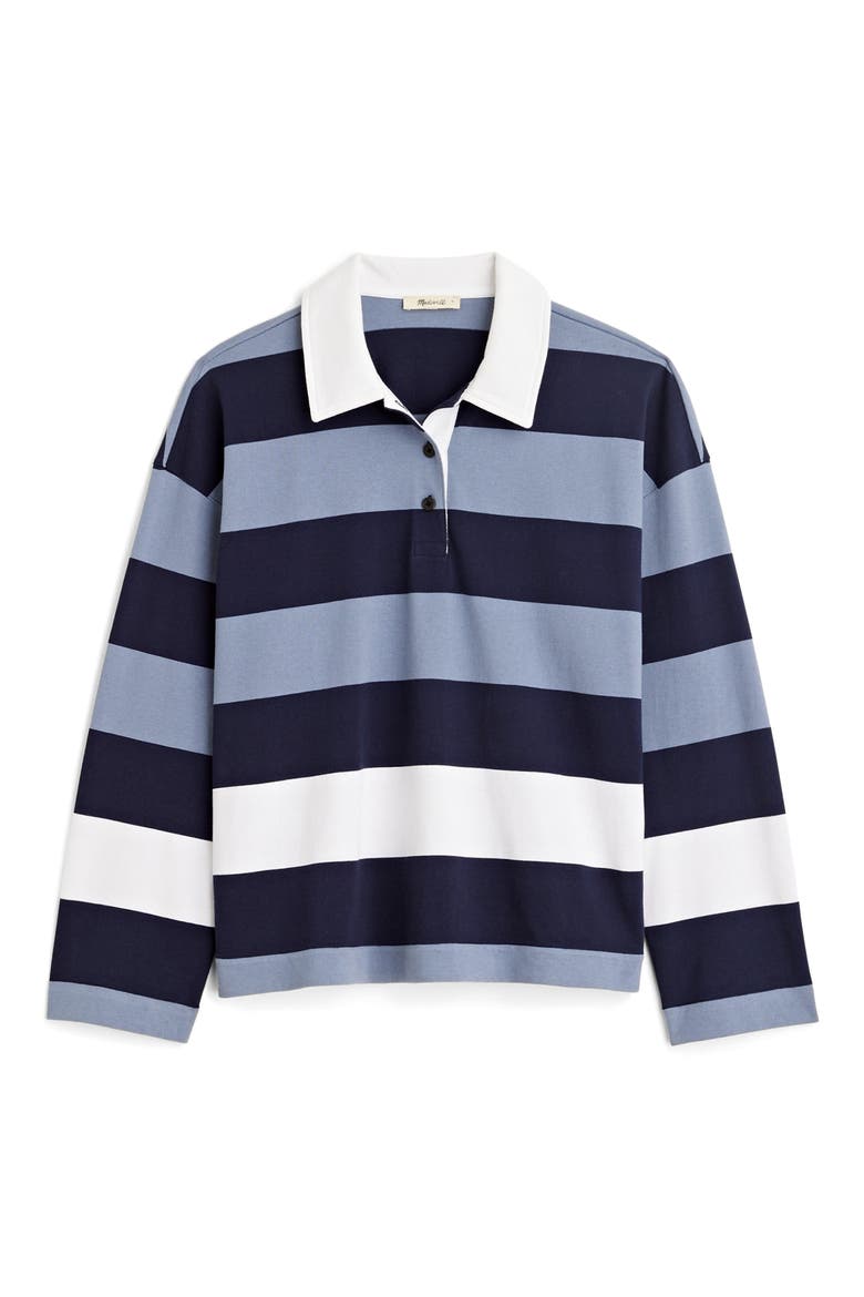 Long Sleeve Rugby Polo Shirt, Alternate, color, TEAPOT BLUE