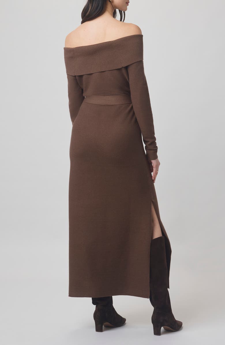 Splendid x @cellajaneblog Over the Shoulder Sweater Dress, Alternate, color, Truffle