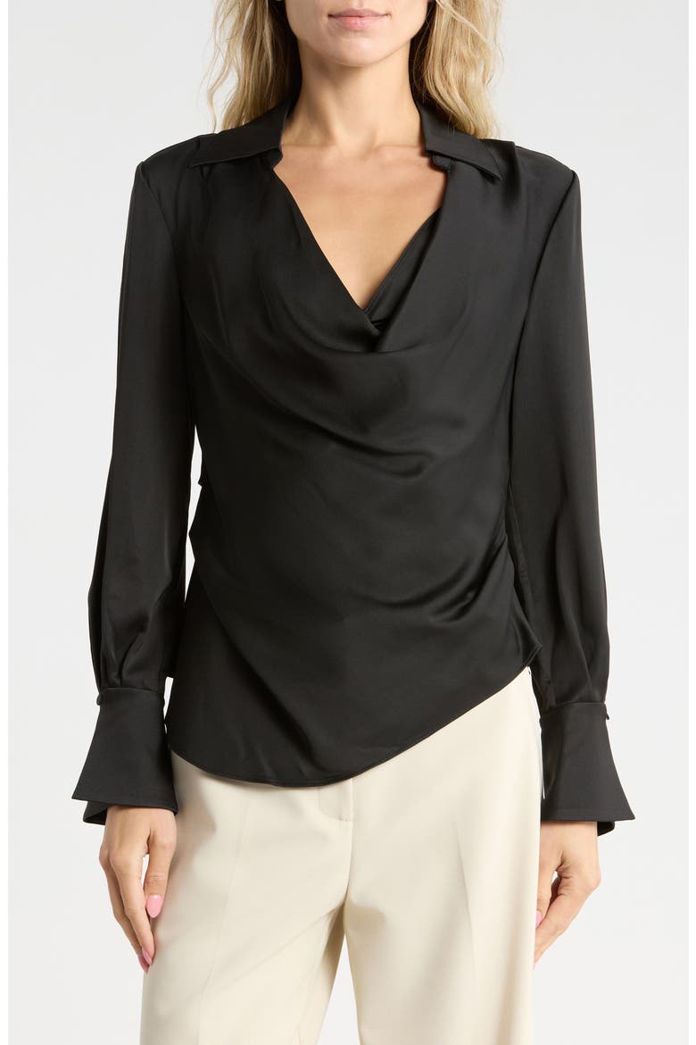 Symone Cowl Neck Top, Main, color, BLACK