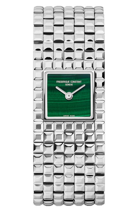 Classics Manchette Malachite Bracelet Watch, 20mm x 25.7mm