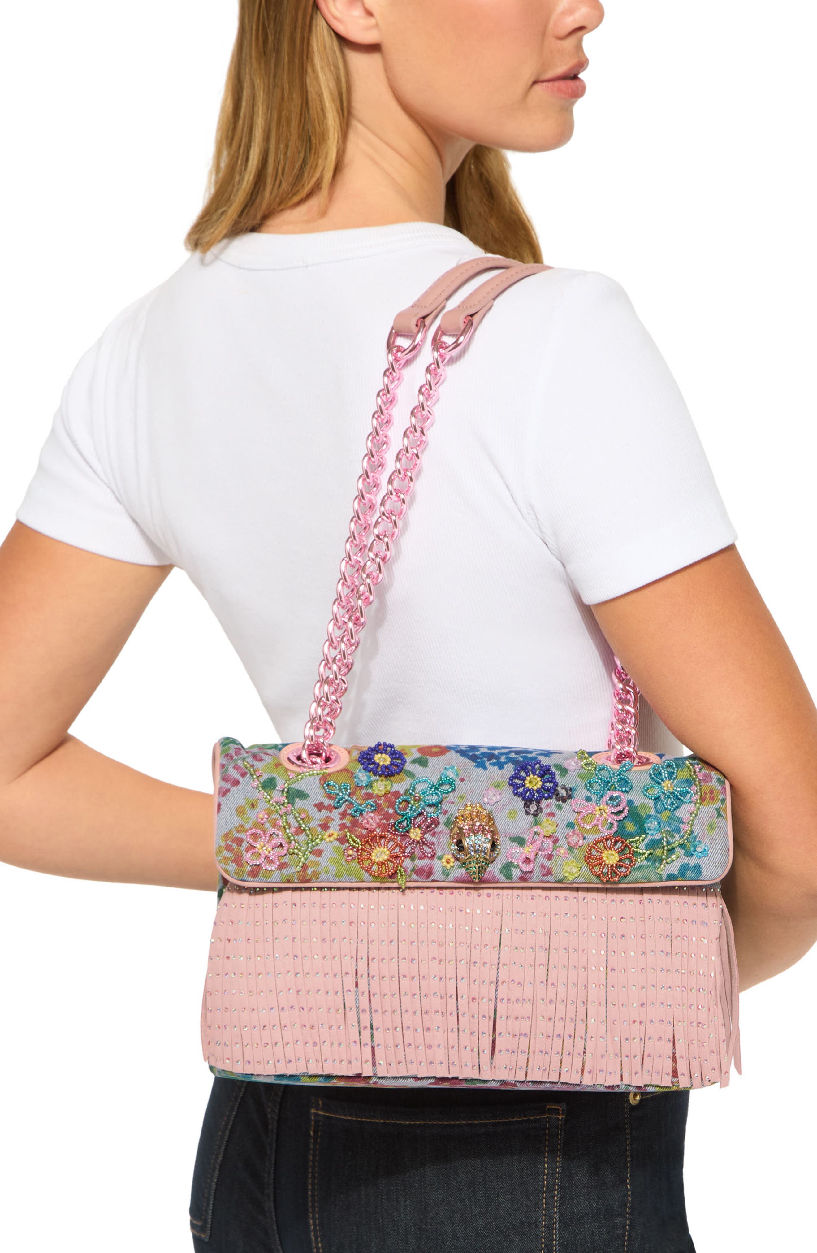 Kensington Fringe Convertible Shoulder Bag, Alternate, color, LIGHT/ PASTEL BLUE