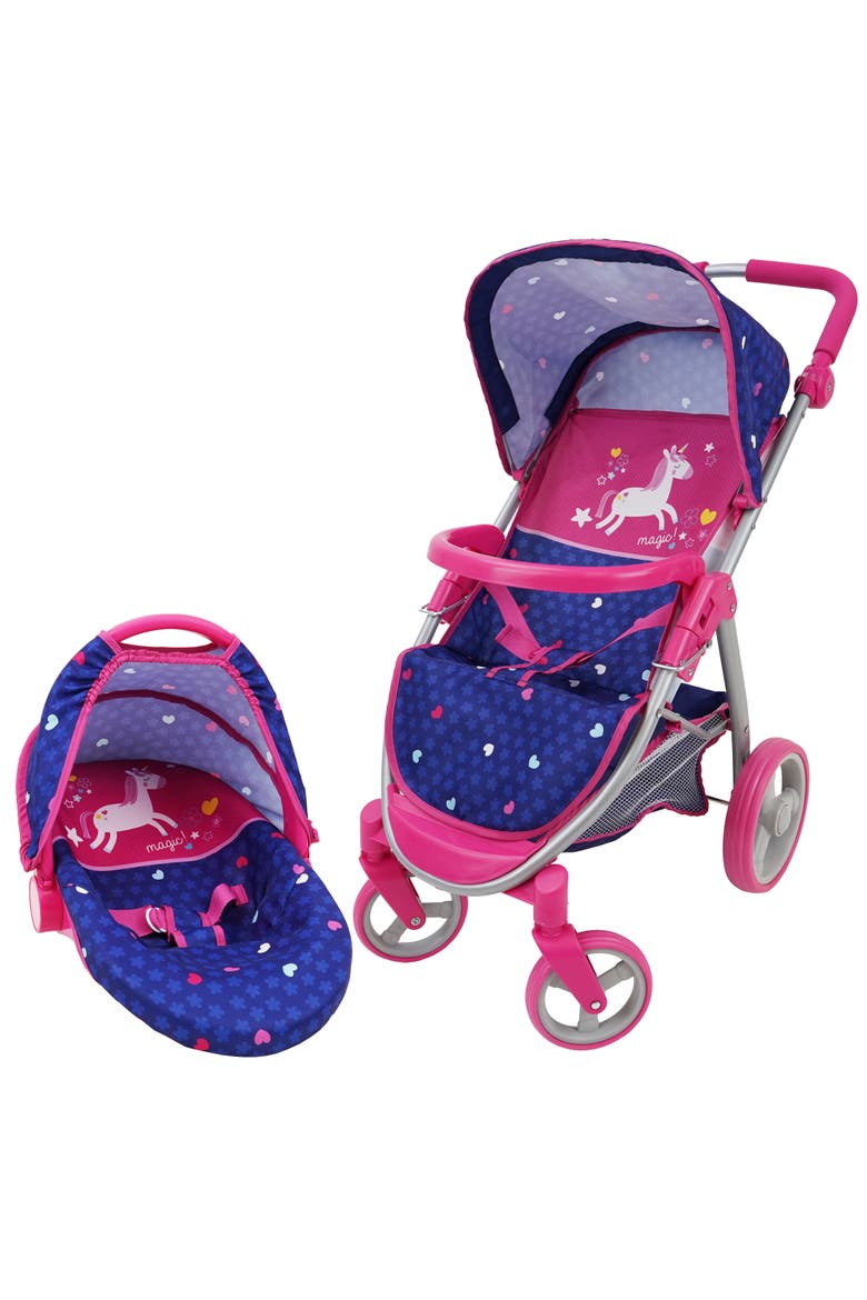 Unicorn 2In1 Baby Doll Car Seat & Stroller, Main, color, Multicolored