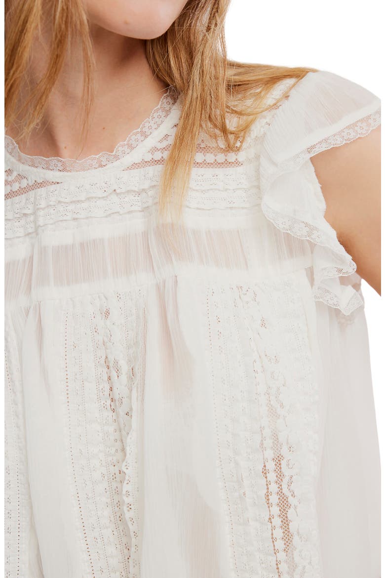 Sun Drenched Lace Trim Crop Top, Alternate, color, IVORY