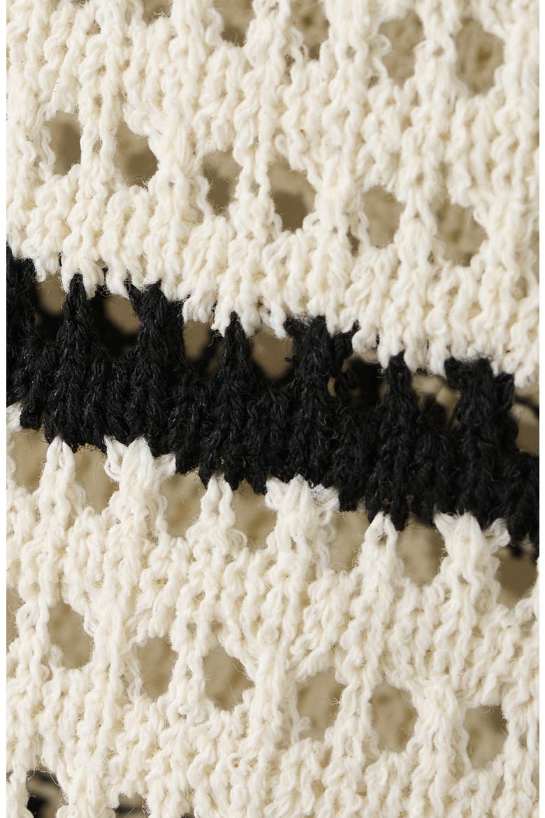 Stripe Open Knit Shorts, Alternate, color, OFF WHITE
