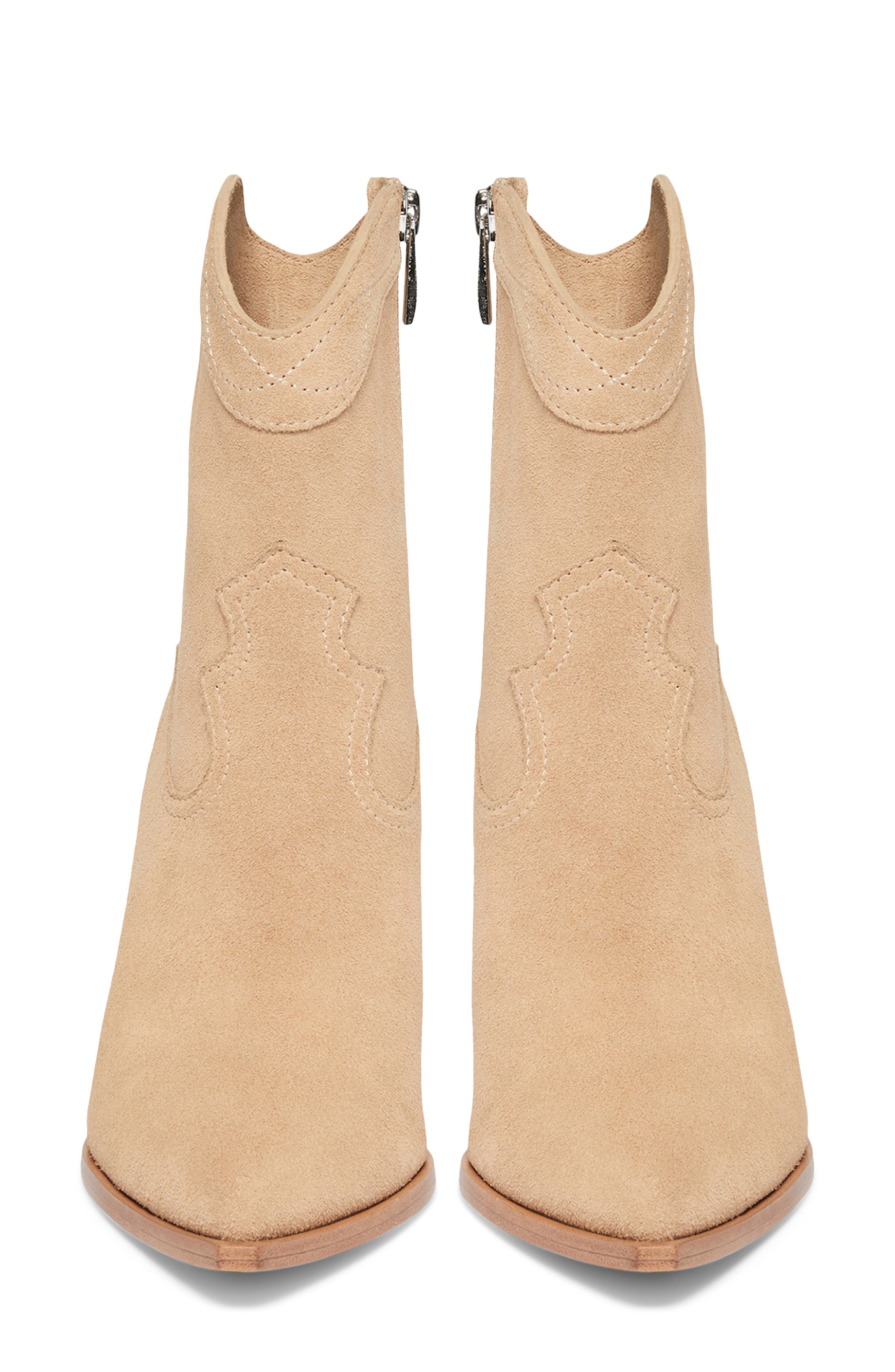 Lacey Pointed Toe Bootie, Alternate, color, SAND