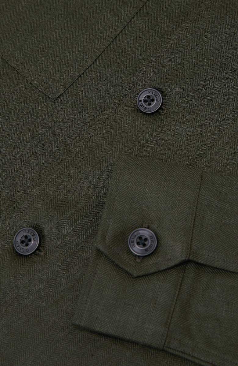 Reiss Polasio Linen Overshirt, Alternate, color, Midnight Green