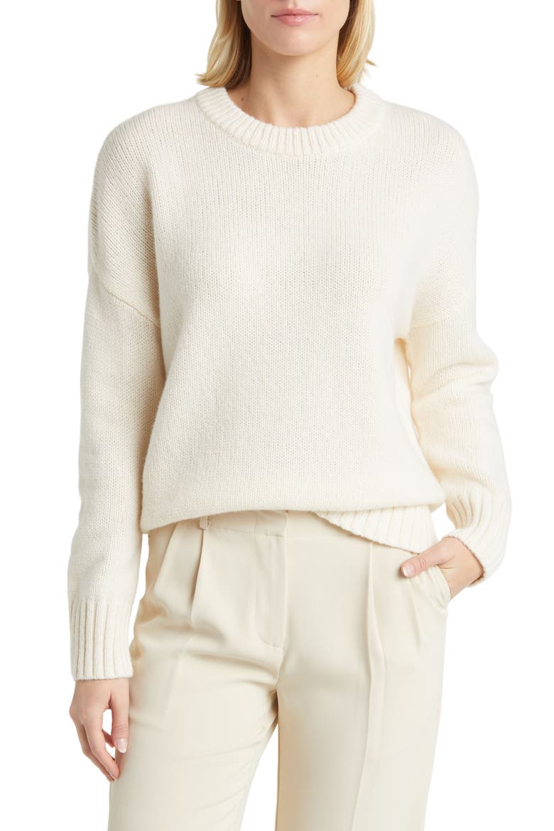 Oversize Wool & Cashmere Sweater, Main, color, IVORY PRISTINE