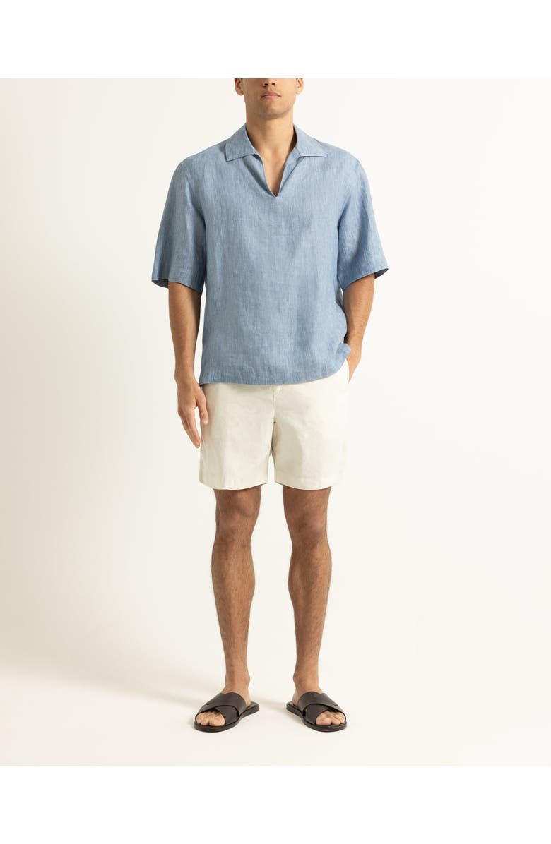 Orlebar Brown Vincent Linen Relaxed Fit Overhead Linen Shirt, Alternate, color, Bergamo Blue