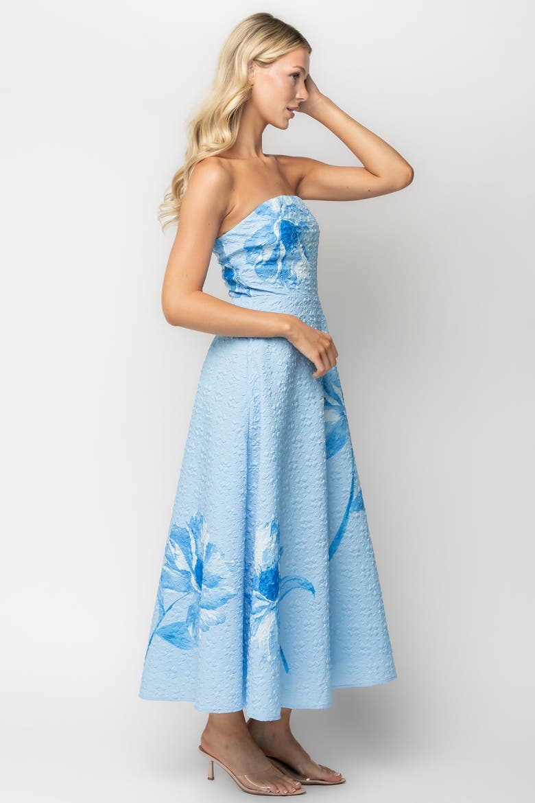 Genesis Strapless Midi Dress, Alternate, color, Light Blue