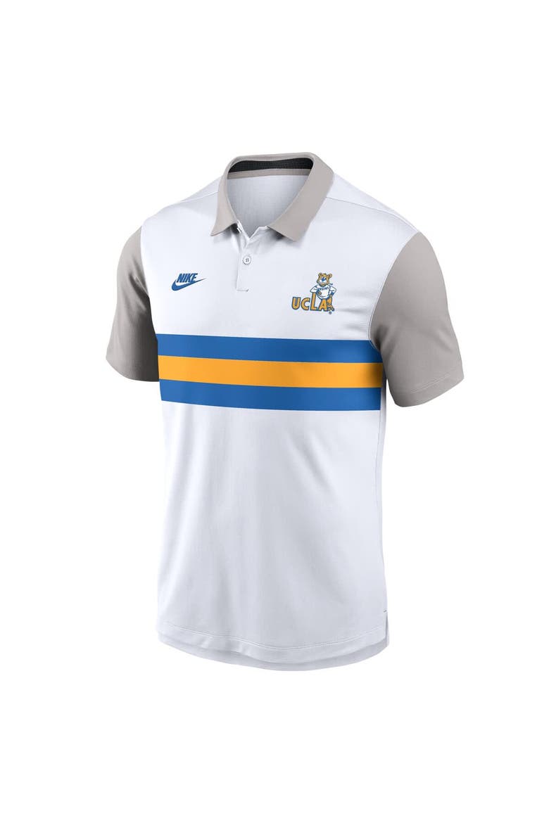Men's Nike White/Gray UCLA Bruins Athletic Prep Legacy Logo Vapor Performance Polo, Alternate, color, White