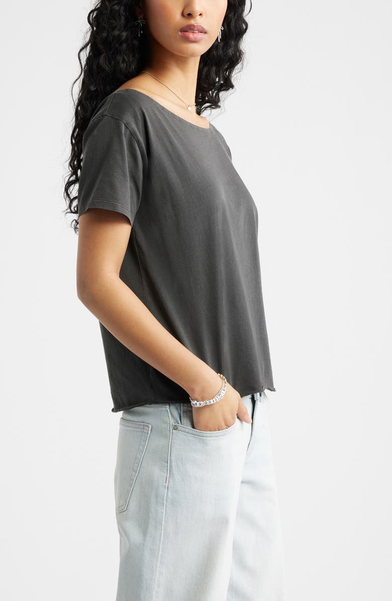 BP. Relaxed Fit Boat Neck Cotton T-Shirt, Alternate, color, Black