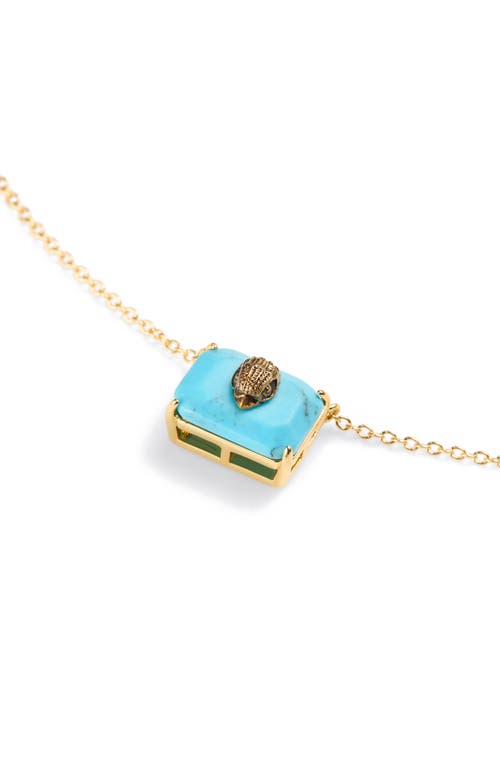 KURT GEIGER KURT GEIGER LONDON TURQUOISE EAGLE HEAD PENDANT NECKLACE