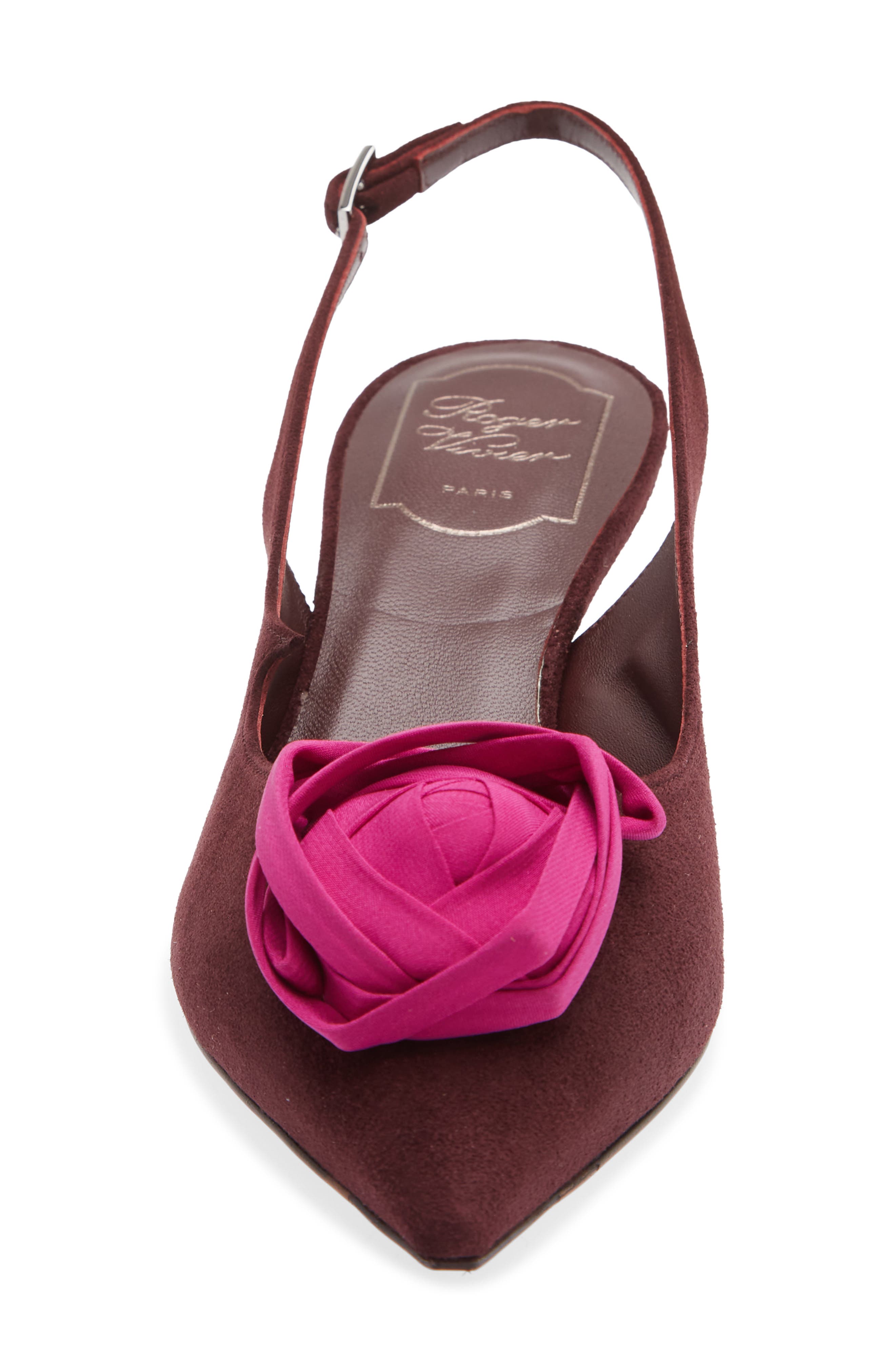 I Love Vivier Roses Slingback Pump, Alternate, color, KRAFT CHIA/ FUXIA MEDIO