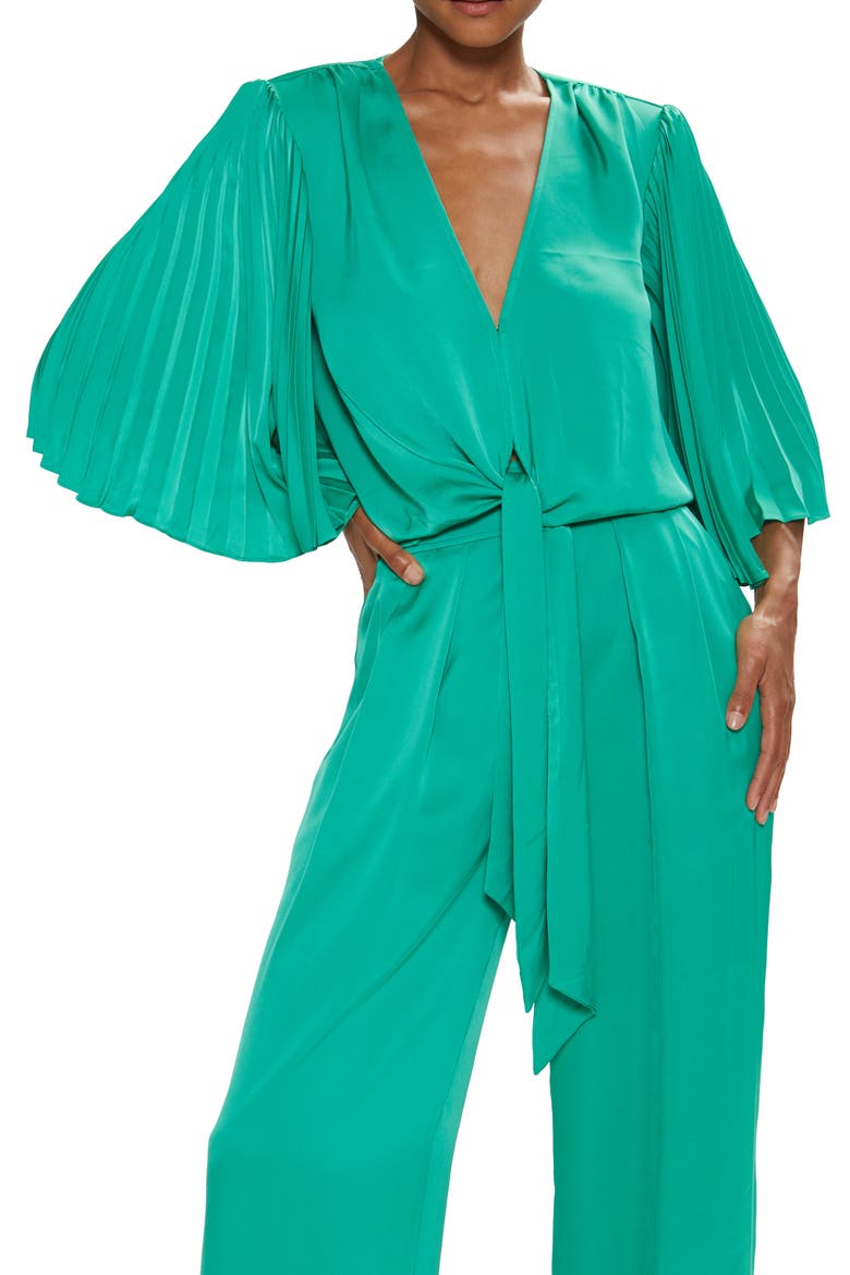 Salma Pleated Sleeve Top, Main, color, SEA GREEN