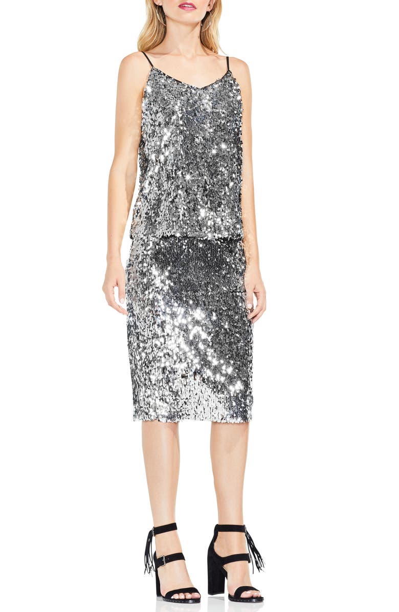 Vince Camuto Allover Sequin Camisole Top, Alternate, color, 