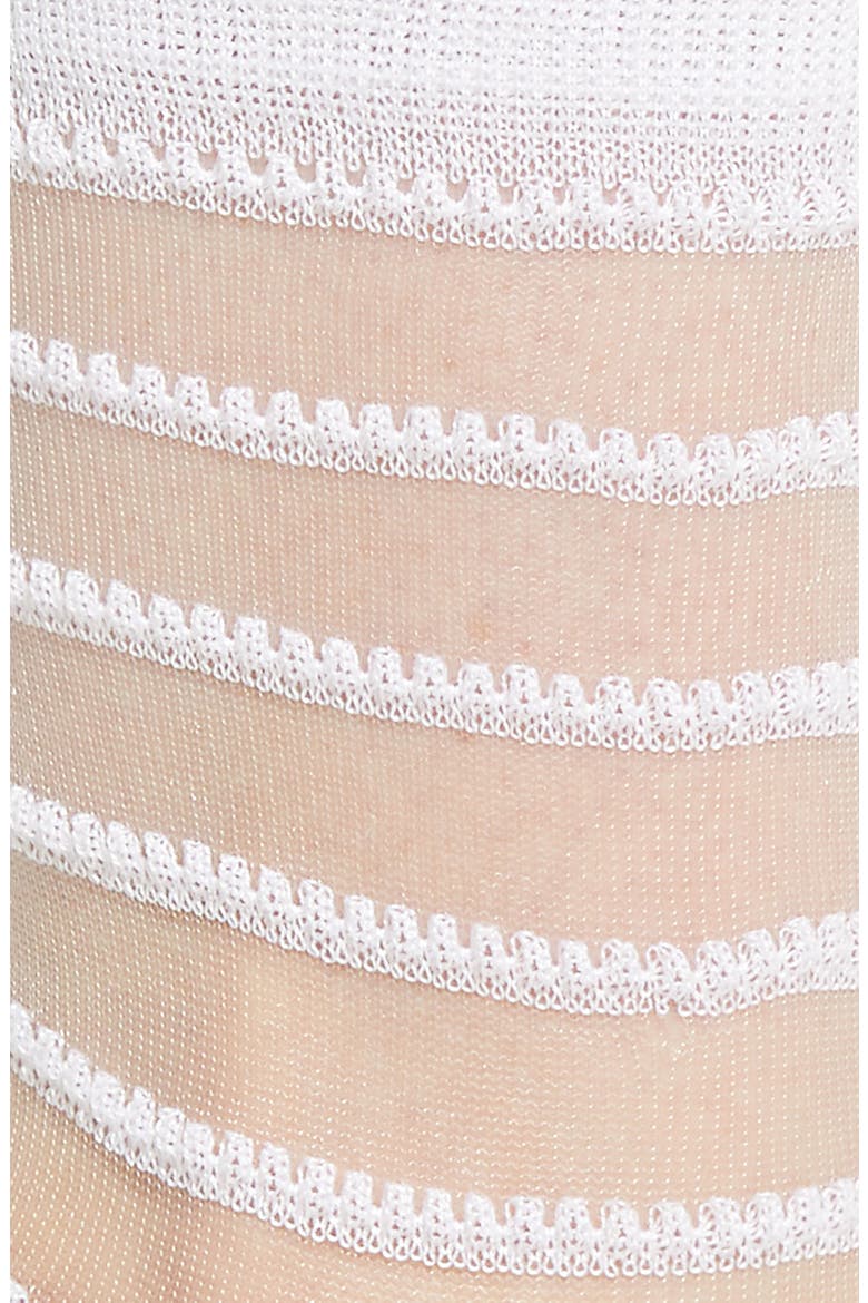 Isabella Sheer Stripe Crew Socks, Alternate, color, WHITE/ WHITE