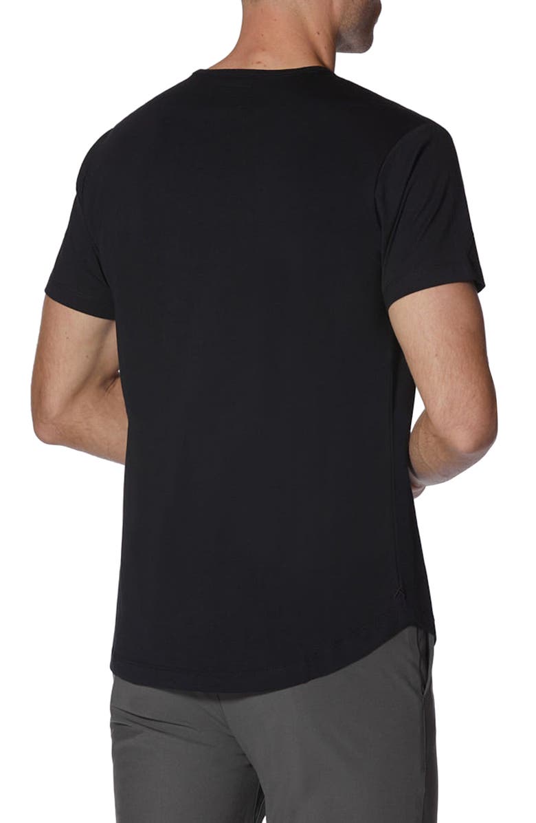 Cuts AO Curve Hem Cotton Blend T-Shirt, Alternate, color, Black
