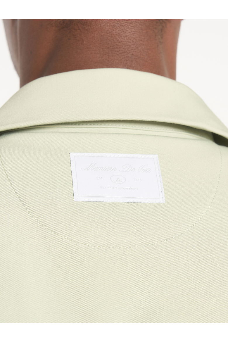 Abel Boxy Tailored Double Breasted Shirt, Alternate, color, Sage