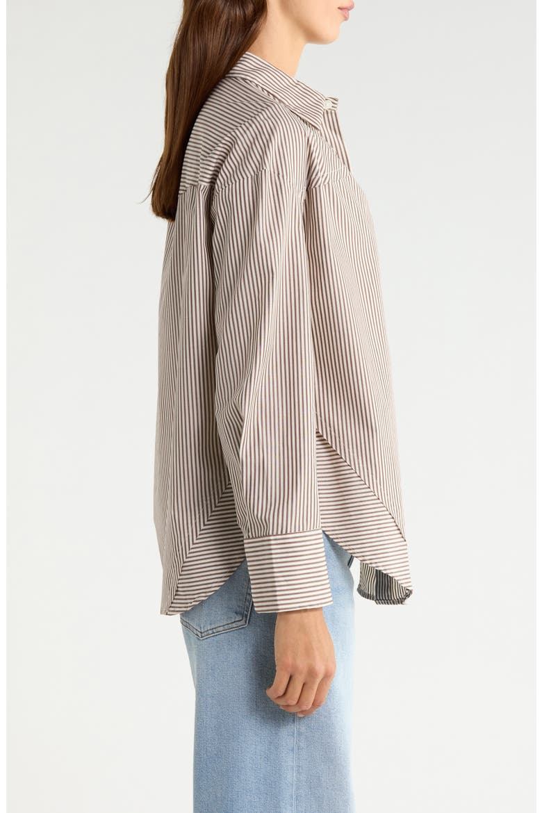 Oversized Striped Cotton Shirt, Alternate, color, BROWNGLEN STRIPE