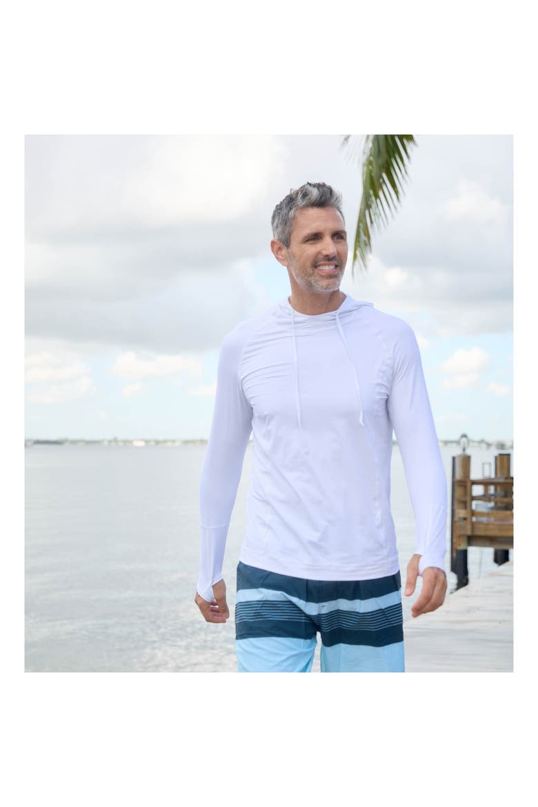 Unisex Long Sleeve UV Protection Hoodie Shirt, Alternate, color, White