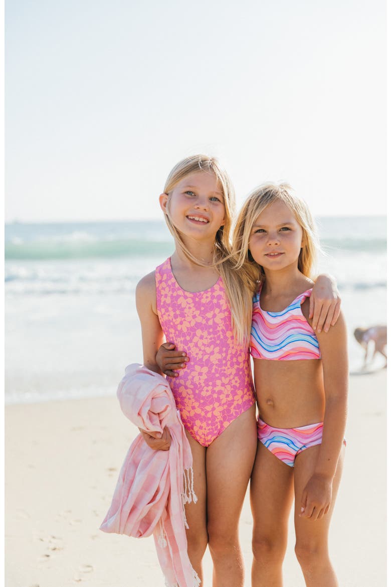 Kids' Summer Sun Reversible UPF 50+ One-Piece Swimsuit, Alternate, color, MAGENTA PUNCH