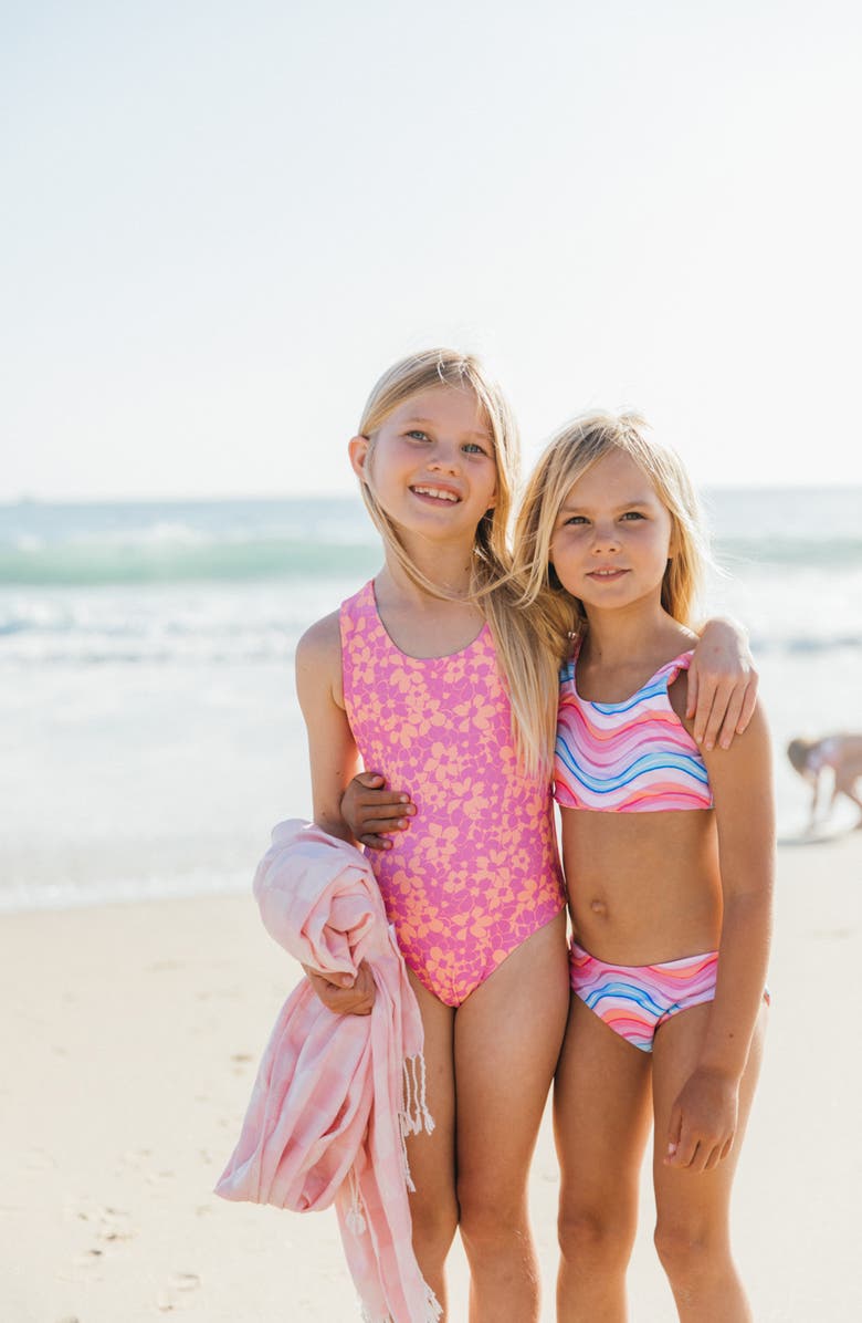 Feather 4 Arrow Kids' Summer Sun Reversible UPF 50+ One-Piece Swimsuit, Alternate, color, Magenta Punch