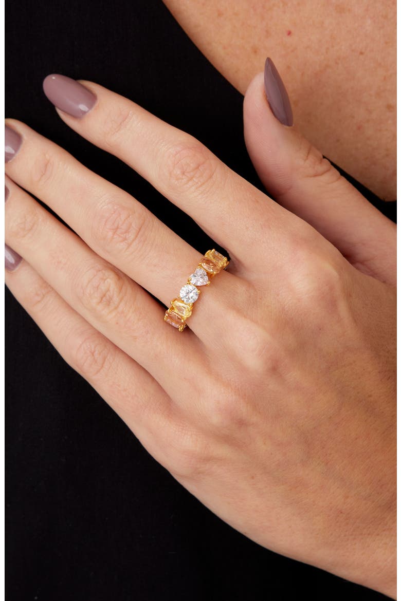 Multicolor Cubic Zirconia Band Ring, Alternate, color, YELLOW