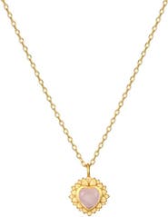 Satya Jewelry Journey to Love Rose Quartz Lotus Heart Necklace