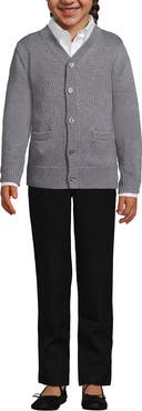 Lands' End School Uniform Kids Legacy Varsity Cardigan