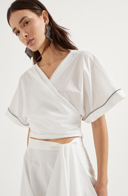 Brunello Cucinelli Top With Monili In White