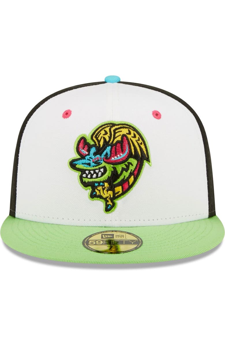 New Era Men's New Era White/Green Alebrijes de Modesto Copa De La Diversion 59FIFTY Fitted Hat, Alternate, color, White