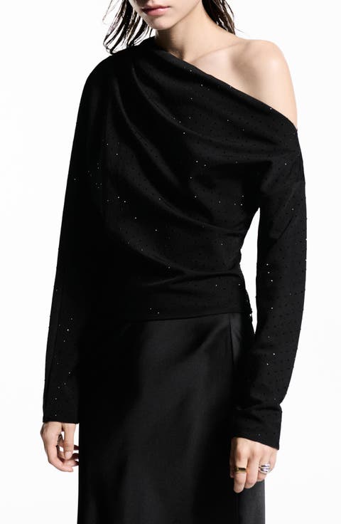 Asymmetric Sequin Shirt