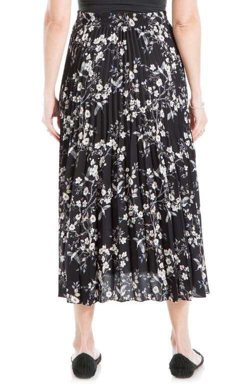 Max Studio Graduated Pleat Knee-length Midi Skirt In Black