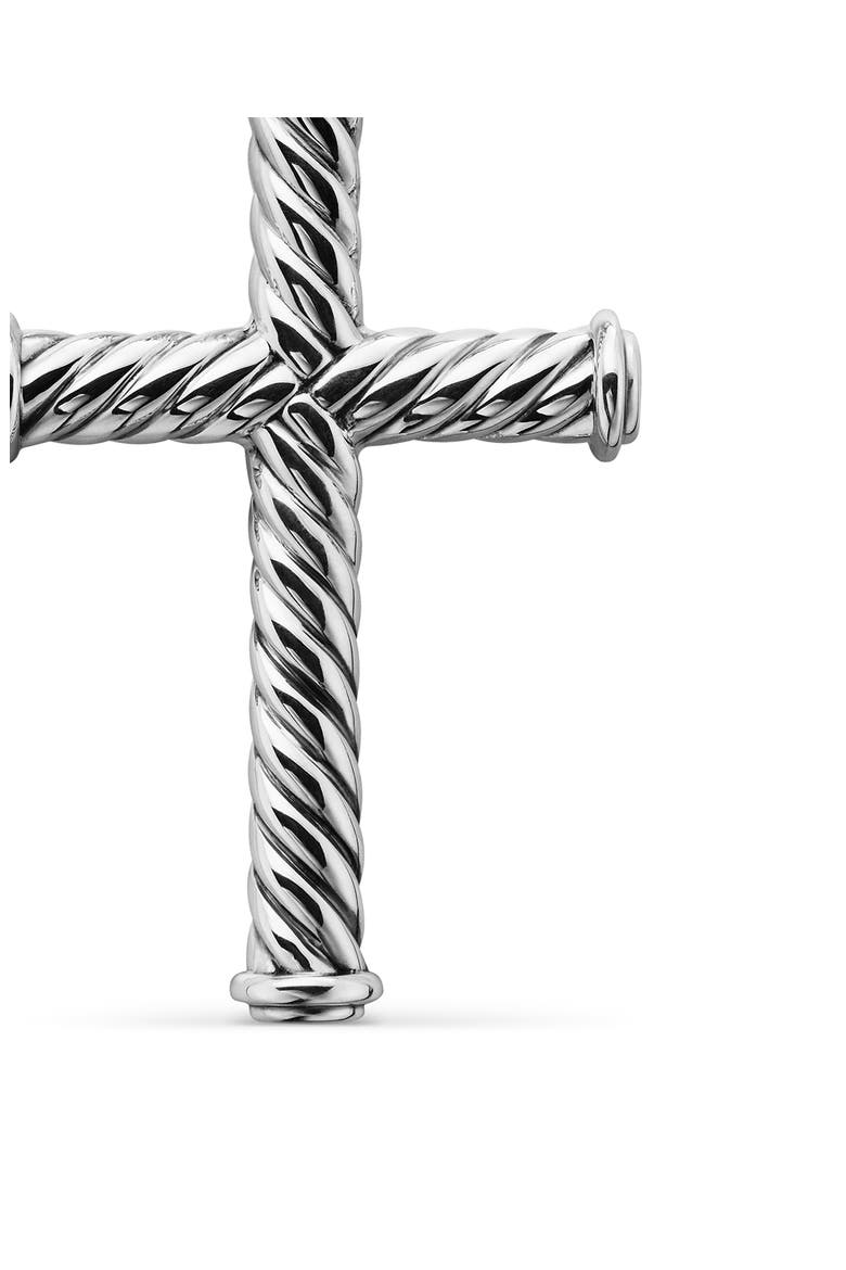 Cable Cross Pendant in Sterling Silver, 35mm, Alternate, color, SILVER