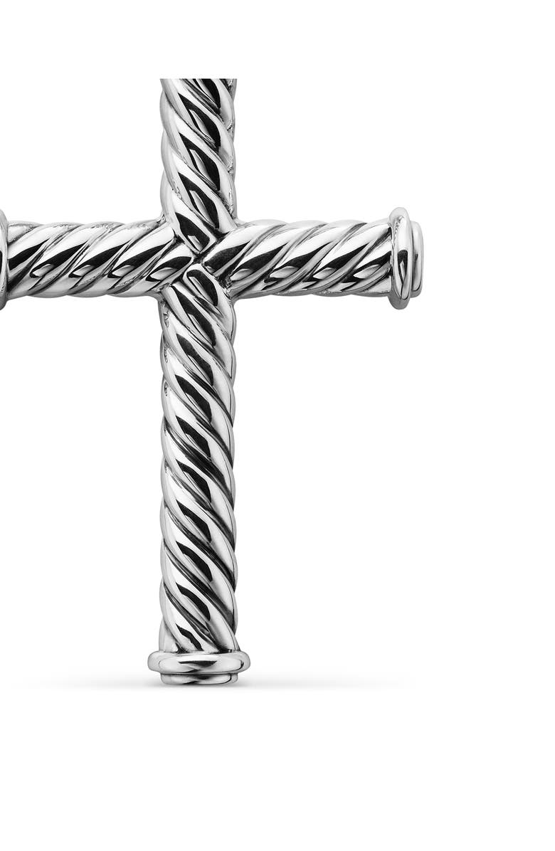 David Yurman Cable Cross Pendant in Sterling Silver, 35mm, Alternate, color, Silver