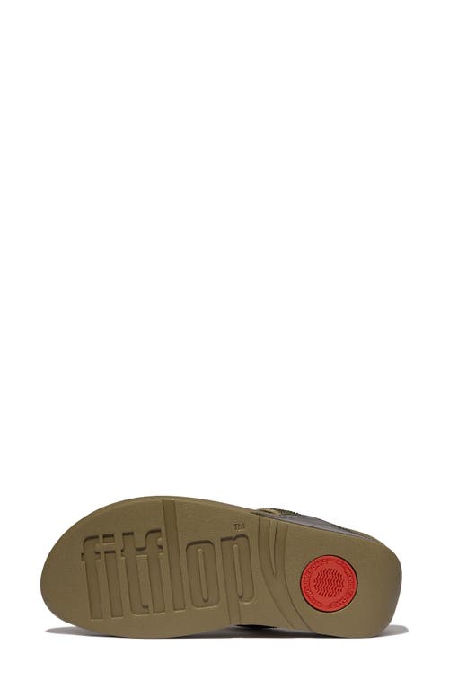Fitflop Lulu Embellished Flip Flop In Metallic Camo-green