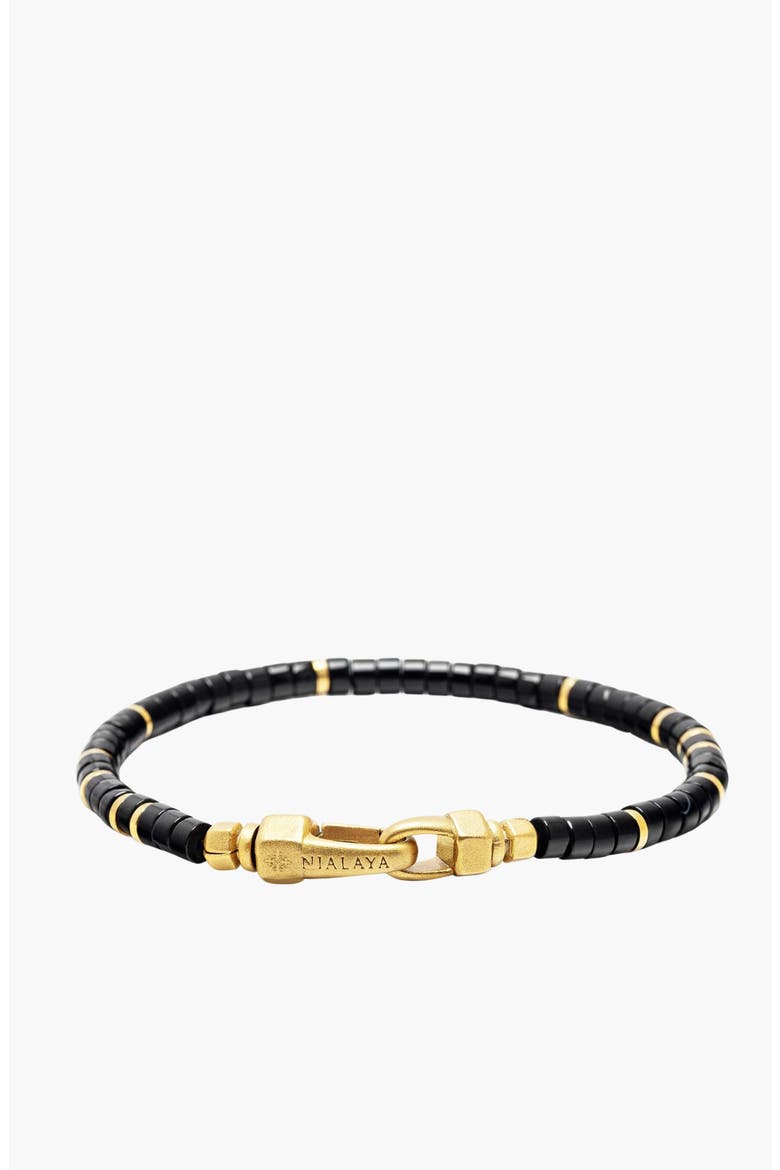 Black Onyx Heishi Bracelet, Main, color, Black Onyx