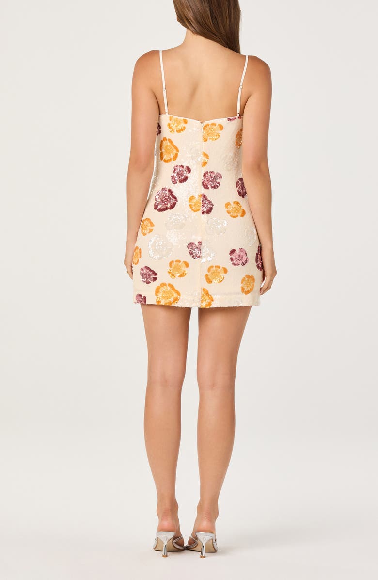 ASTR the Label Abelia Sequin Flower Minidress, Alternate, color, Ivory Multi Floral