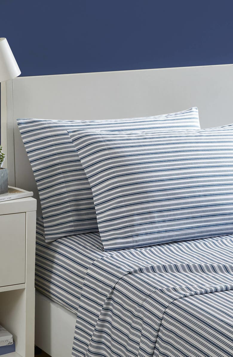 Nautica Coleridge Stripe Sheet Set, Alternate, color, Marine Blue