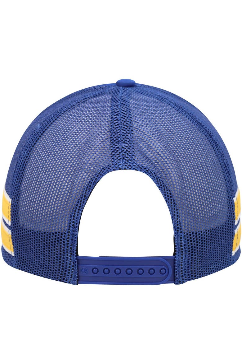 Men's '47 Royal Golden State Warriors Sidebrand Stripes Trucker Adjustable Hat, Alternate, color, Royal