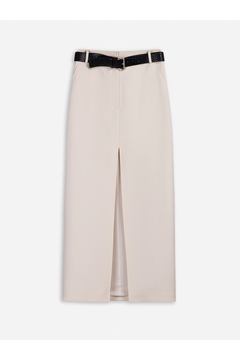 Belted Front Slit Maxi Skirt, Main, color, Ivory