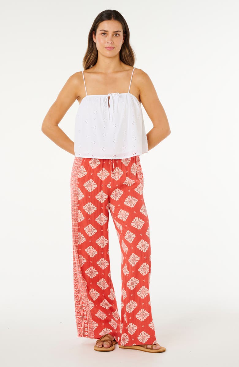 Rip Curl Oasis Floral Broderie Crop Camisole, Alternate, color, White