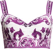 Dolce&Gabbana Majolica Print Bustier Top