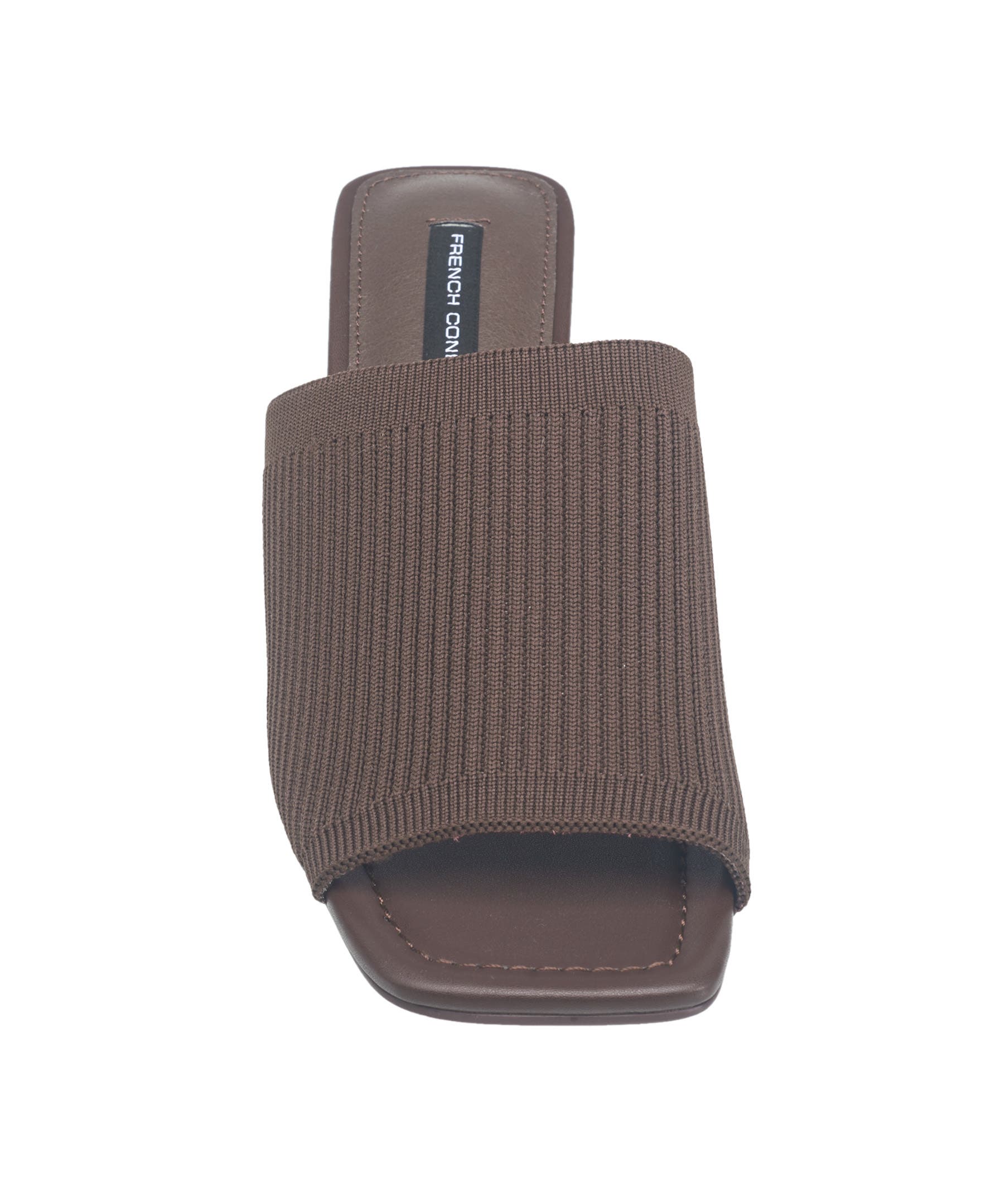 French Connection Styles Knit Stretch Mule, Alternate, color, Chocolate